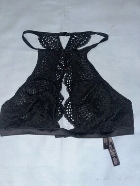 Victoria's Secret Black Lace High-Neck Bralette